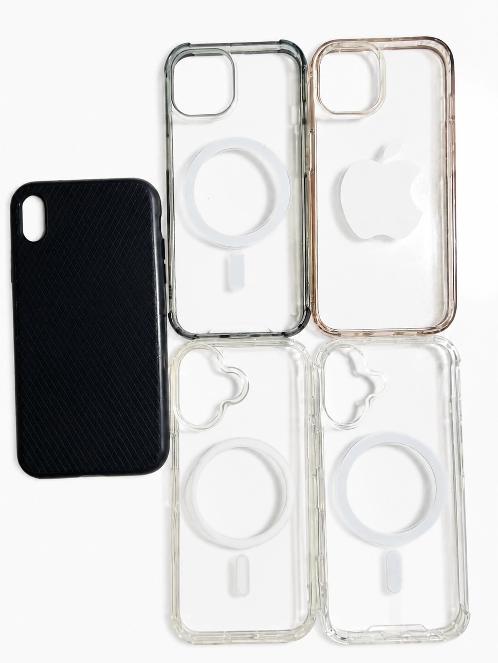 5 MagSafe-Compatible iPhone Case Bundle - Black(Spigen) & Clear for iphone 15/16